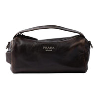 PRADA Lambskin One Shoulder Handbags Regular Women's Dark Brown