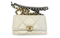 CHANEL 19BagWOC Sheepskin Chain Bag Shoulder Bag Crossbody Bag Women's White