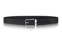 LOUIS VUITTON Cow Leather Belts Men's Black Width 3.5cm