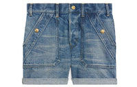 CELINE Denim Shorts Women's Blue