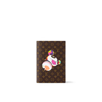 LOUIS VUITTON Takashi Murakami Village Co-Financing Leather Passport Holder Women's Brown