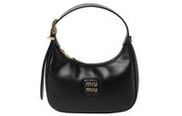MIU MIU Leather Hobo Bag, Handbag, Shoulder Bag Women's Black