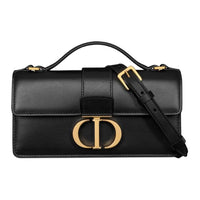 DIOR Smooth Cow Leather Handbag Shoulder Bag Crossbody Bag Mini Women's Black