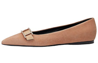 HERMES Doose Flat Shoes Women's Nude Pink