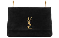 SAINT LAURENT KATE Calfskin Lambskin With Suede Leather Crossbody Bag, Shoulder Bag Women's Black