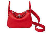 HERMES Bullhide Handbag, Crossbody Bag Mini Women's Heart Red
