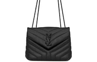 SAINT LAURENT LOULOU Cow Leather Portable Crossbody Bag Shoulder Bag Women's Black