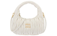 MIU MIU Wander Series Soft Sheep Leather Hobo Bag, Shoulder Bag, Crossbody Bag Regular Women's White