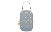 DIOR Lacquered Finish Calfskin Handheld Handbag, Shoulder Bag, Crossbody Bag, Cell Phone Pouch Women's Haze Blue