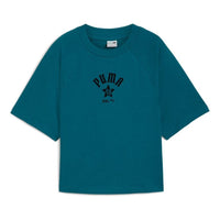 (WMNS) PUMA Classics Relaxed T-shirt 'Cold Green' 626808-22