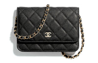 CHANEL WOC Calfskin Chain Shoulder Bag, Crossbody Bag Mini Women's Black