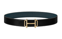 HERMES Leather Belts Men Black/Dark Blue