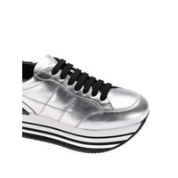 Hogan Maxi 222 Silver Leather Sneakers