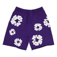 Denim Tears Cotton Wreath Logo Shorts 'Purple White' 402-200-30