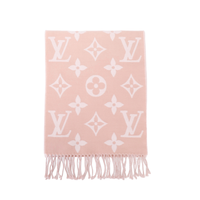 LOUIS VUITTON Wool Knit Scarves Unisex Dried Rose Color