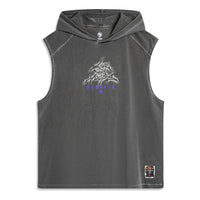 Li-Ning BadFive Graphic Sleeveless Hoodie 'Washed Grey' AVSU459-3