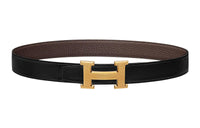 HERMES Cow Leather Belts Unisex Black/Multicolor Width 3.2cm