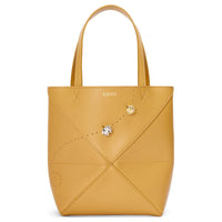LOEWE Shiny Cow Leather Tote Bag, Shopping Bag, Handbag Mini Women's Desert Yellow