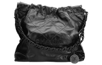 CHANEL 22Bag22K Fall And Winter Cow Leather Tote Bag, Shopping Bag, Handbag, Shoulder Bag Women's Black