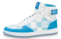 LOUIS VUITTON Rivoli Ankle Sneakers 'White With Blue Plaid'