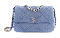 CHANEL 19Bag Denim Mouth Cover Bag Crossbody Bag Regular Unisex Light