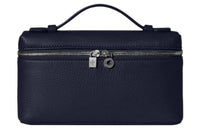 Loro Piana ExtraPocket Leather Small Square Makeup Bag Handbags Shoulder Bags Women's Midnight Blue