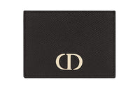 DIOR Grain Cow Leather Card Holder Card Holder Unisex Black
