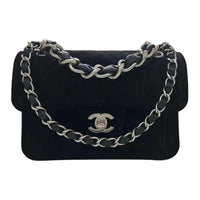 CHANEL Twill Velvet Shoulder Bag Crossbody Bag Mini Women's Black