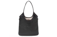MIU MIU Leather Totes Shopping Bags Handbags Women's Black