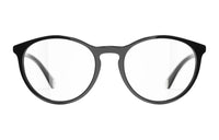 CHANEL Acetate Oval Eyeglass Frames Unisex Black