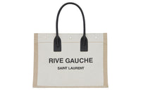 SAINT LAURENT Fabric Tote Bag Shopping Bag Handbag Regular Women's White