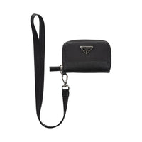 PRADA Nylon And Saffiano Leather Coin Purse Men's Black