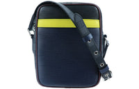 LOUIS VUITTON Danube Leather Handbag, Shoulder Bag Men's Ink Blue