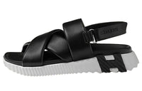 HERMES Electric Beach Sandals Women's Black White