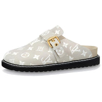 LOUIS VUITTON Cosy Comfort Closed Toe Slippers Women's Gray