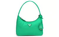 PRADA Hobo Nylon Shoulder Bag Handbag Shoulder Bag Women's Mint Green