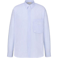 DIOR Christian DIOR Couture Embroidered Pinstriped Shirt