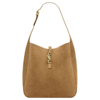SAINT LAURENT LE5A7 Suede Large Hobo Handbag Shoulder Bag Women's Gold Leaf