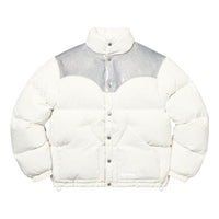 Supreme Glitter Yoke Down Puffer Jacket 'White Silver' SUP-FW22-829