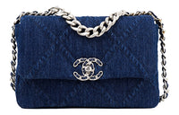 CHANEL 19Bag Denim Denim Mouth Cover Bag Crossbody Bag Regular Women's Dark Blue
