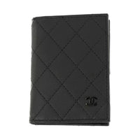 CHANEL Calfskin Wallet Coin Purse Women's Black