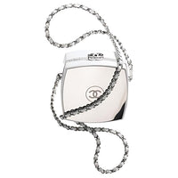CHANEL 21K Winter Sheepskin One Shoulder Handbag, Crossbody Bag Large Size Women's White
