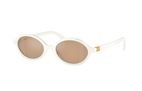 MIU MIU Acetate Oval Sunglasses Women's White