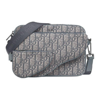 DIOR Oblique Printed Fabric Shoulder Bag Men's Dark Gray