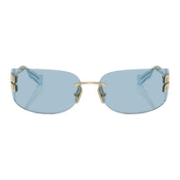 MIU MIU Metal Irregular Shape Sunglasses Women's Gold
