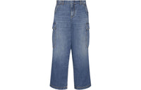 DIOR Logo Patch Wide Leg Jeans