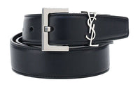 SAINT LAURENT Cassandre Square Buckle Belt