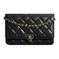 CHANEL WOC Sheepskin Wallets Shoulder Bag Crossbody Bag Women's Black