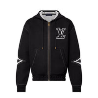 LOUIS VUITTON Graphic Intarsia Zipped Cotton Hoodie