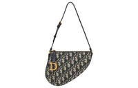 DIOR Jacquard Fabric Saddle Bag Handbag Shoulder Bag Women's Blue